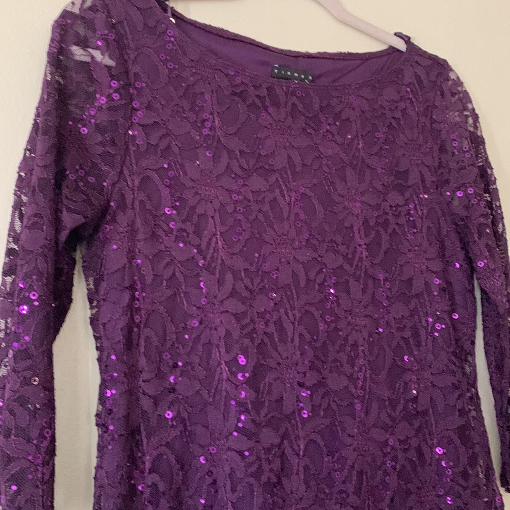 Tiana B. Sequen and lace dress